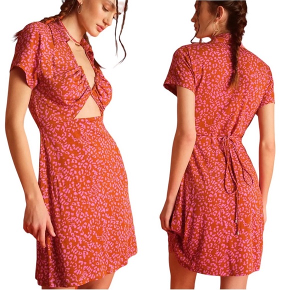 Free People Dresses & Skirts - Free People Womens Cut Out Floral Mini Dress